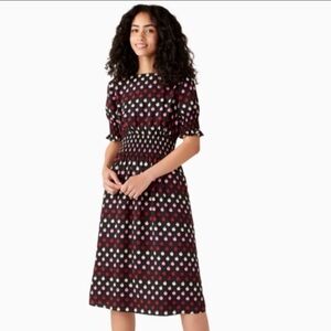 Kate Spade Black Dress with Red and Pink Apple Design